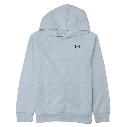 Under Armour Boys Grey Pullover Hoodie Size 158 Loose Fit Cotton Blend