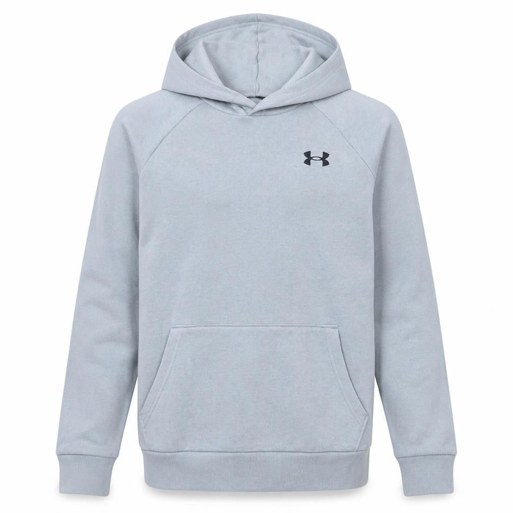 Under Armour Boys Grey Pullover Hoodie Size 158 Loose Fit Cotton Blend