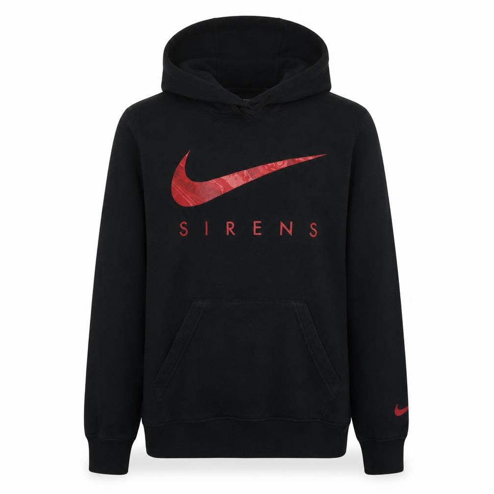 Nike Men's Black S Pullover Hoodie with Red Logo Graphic