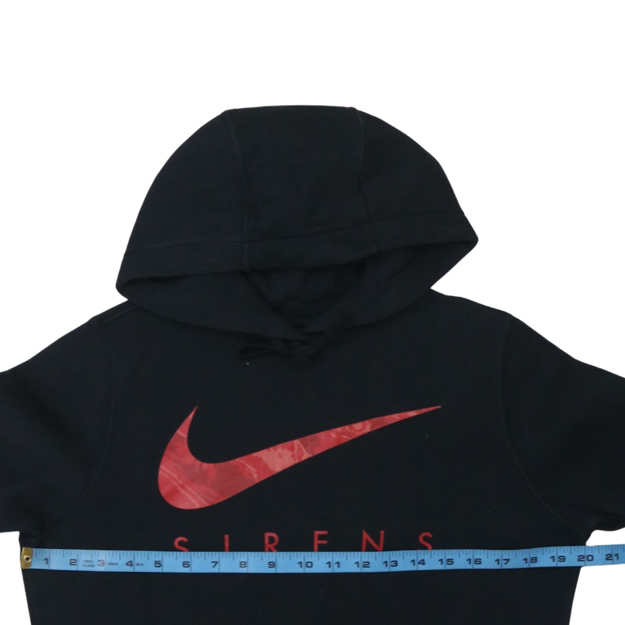 Nike Men's Black S Pullover Hoodie with Red Logo Graphic