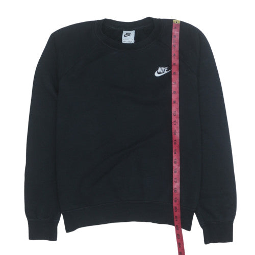 Nike Women's Black Small Pullover Sweatshirt Crew Neck Logo Cotton Blend
