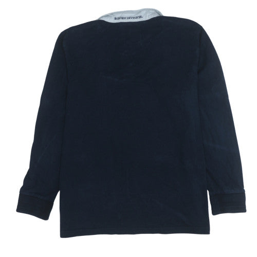 Avenue Men’s Blue 2XL Henley Sweatshirt Long Sleeve Cotton Top