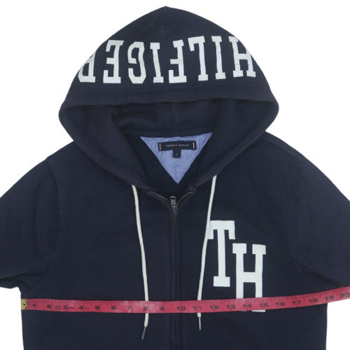 Tommy Hilfiger Men's Blue Full Zip Hoodie Size S Logo Fleece