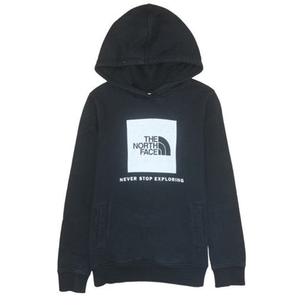 Additional front view of The North Face boys’ black pullover hoodie l cotton fleece logo sweatshirt