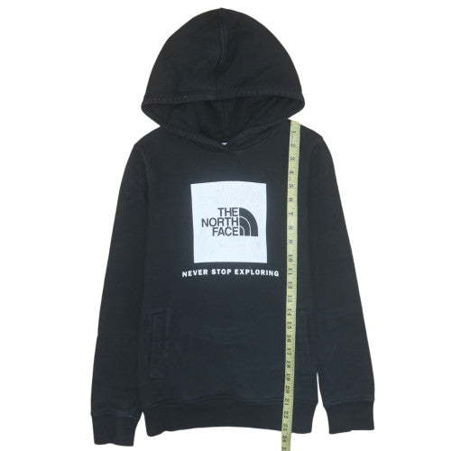 The North Face Boys Black Pullover Hoodie L Cotton Fleece Logo Sweatshirt