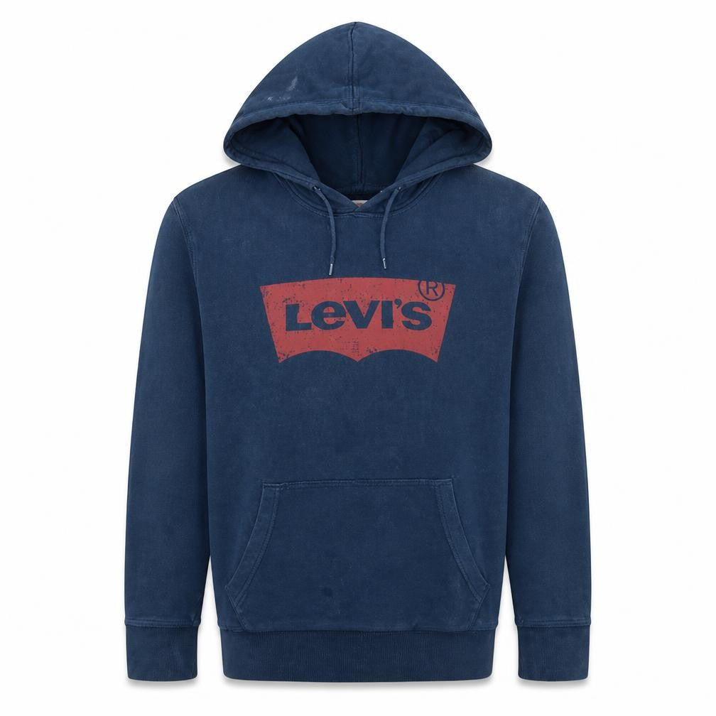 Levi's Men's Blue Pullover Hoodie M Logo Fleece Sweatshirt