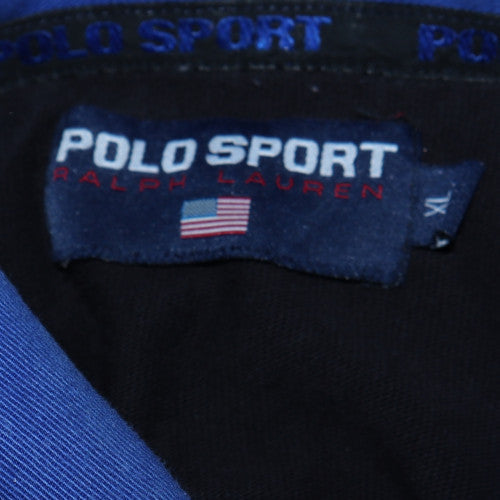 Polo Sport Ralph Lauren Men's Black XL Collared Henley Sweatshirt