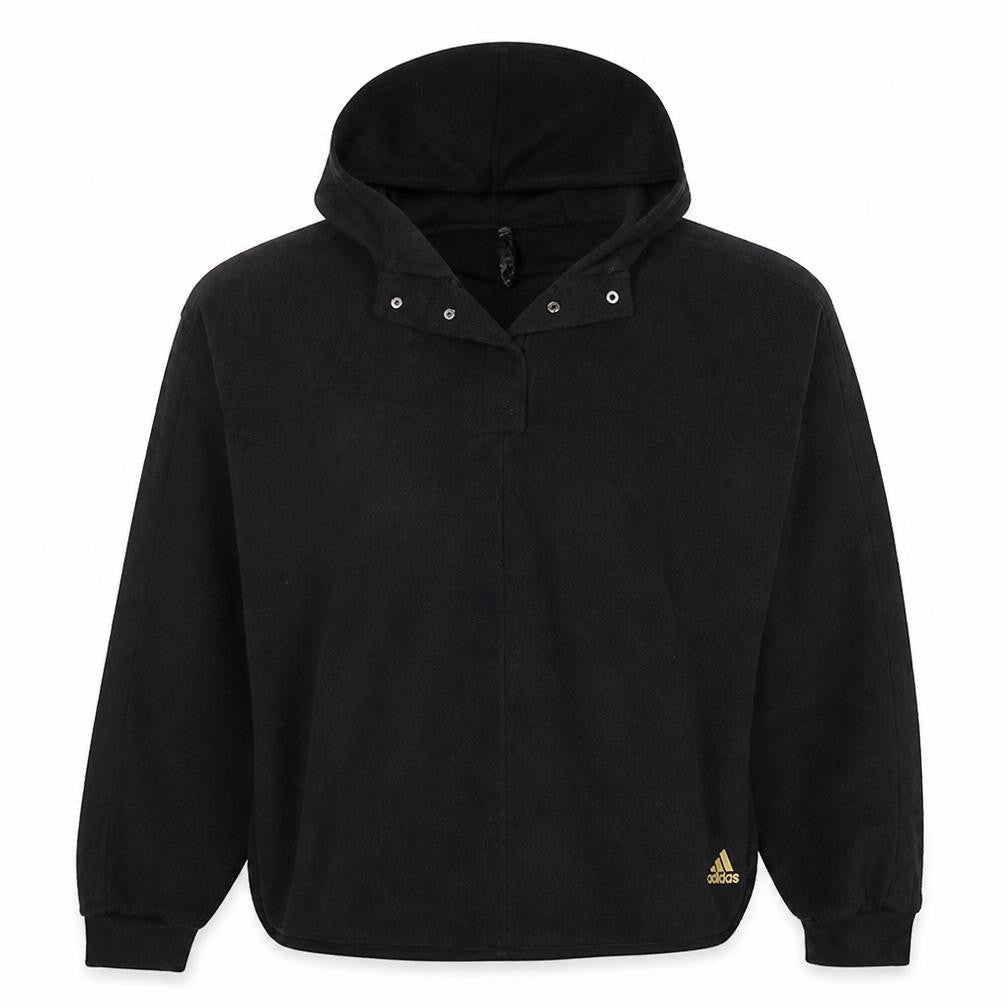 Adidas Womens Black Hooded Pullover Hoodie Size M Fleece Primegreen