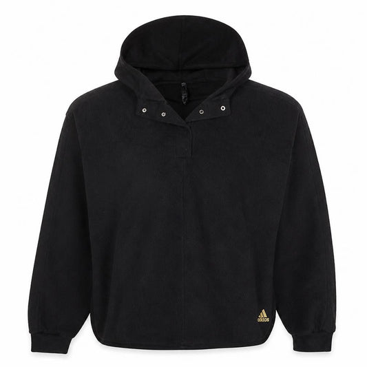 Adidas Womens Black Hooded Pullover Hoodie Size M Fleece Primegreen