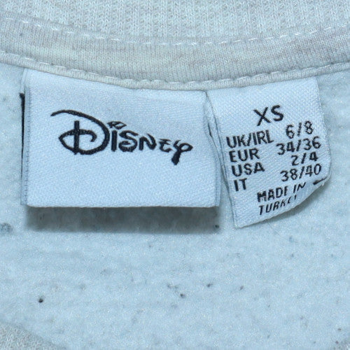 Disney Women Grey Minnie Mouse Crew Neck Pullover Sweatshirt XS