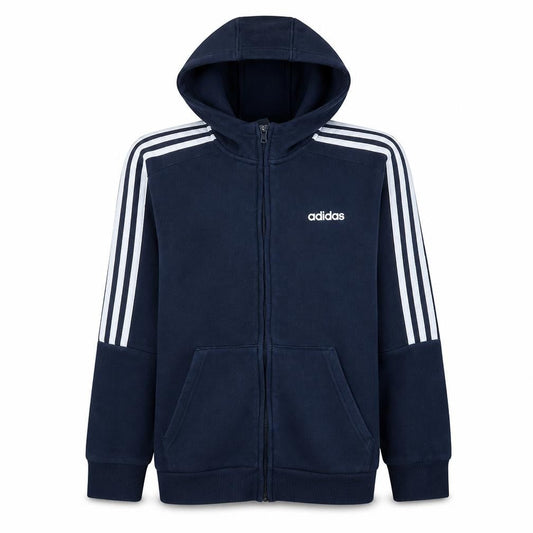 Adidas Boys Navy Full Zip Hoodie 13-14 Years Classic Fleece Sweatshirt