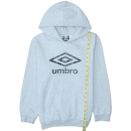 Umbro Boys Grey Pullover Hoodie Size 12-13 Years Cotton Blend Logo Sweatshirt