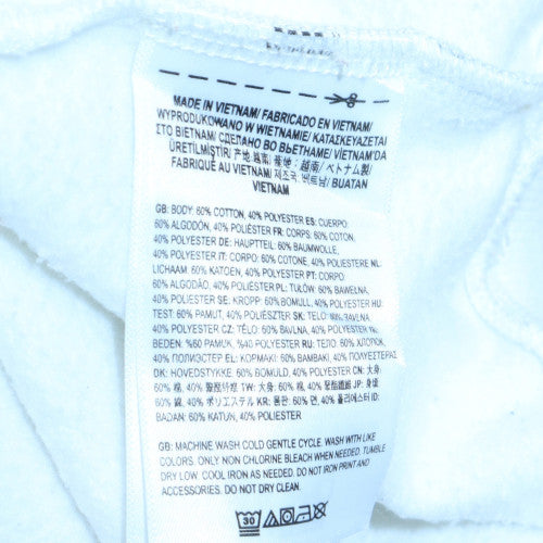 Vans Mens White Small Pullover Hoodie Graphic Print Cotton Blend