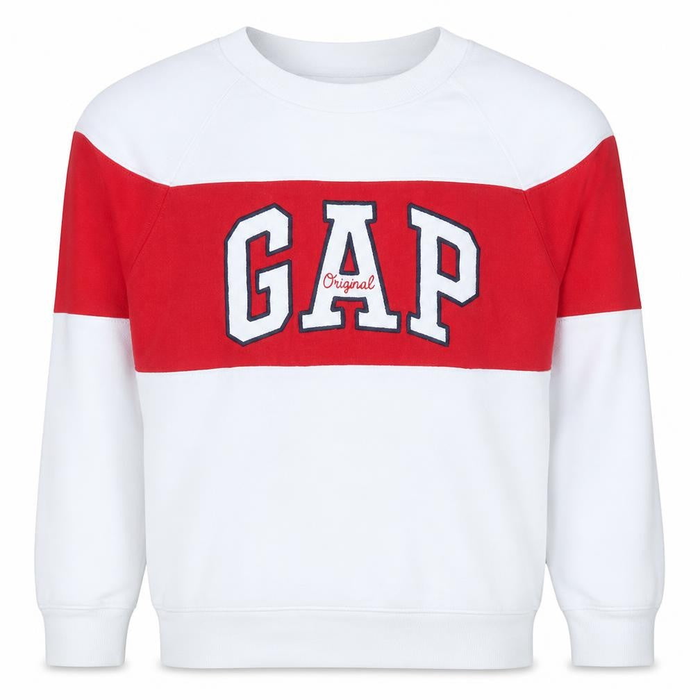 Gap Men's White Red Logo Sweatshirt XS Pullover Crew Neck