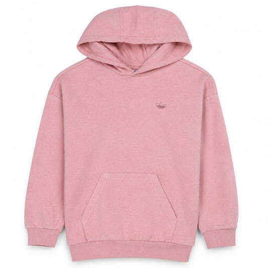 Adidas Girls Pink Pullover Hoodie Cotton Blend Regular Fit Sweatshirt