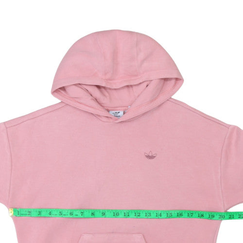 Adidas Girls Pink Pullover Hoodie Cotton Blend Regular Fit Sweatshirt