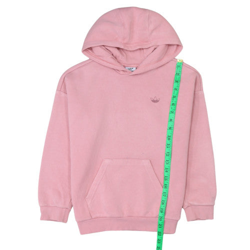 Adidas Girls Pink Pullover Hoodie Cotton Blend Regular Fit Sweatshirt