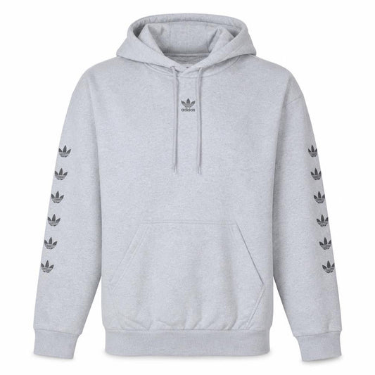 Adidas Womens Grey Pullover Hoodie Size 10 Relaxed Fit Trefoil Logo