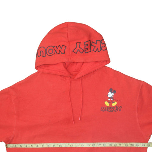 Disney Women's Red Mickey Mouse Pullover Hoodie Medium