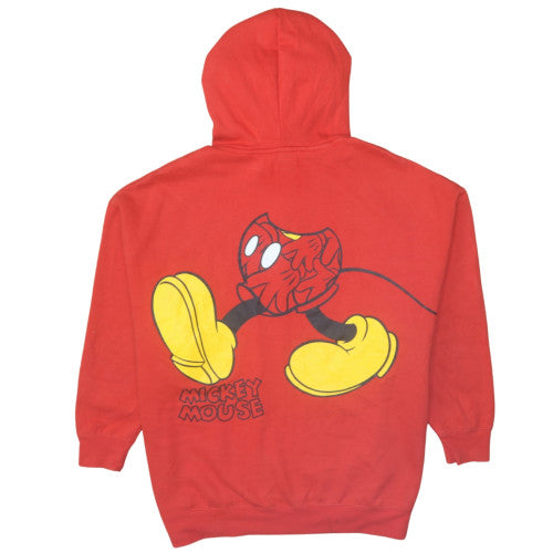 Disney Women's Red Mickey Mouse Pullover Hoodie Medium
