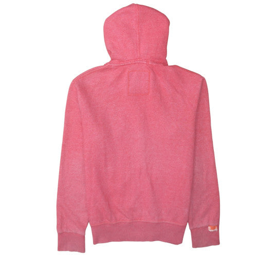 Superdry Men's Pink Full Zip Hoodie Size M Lightweight Hooded Sweatshirt