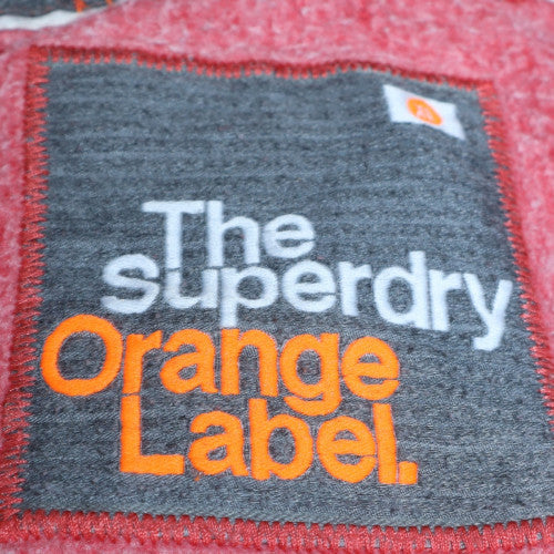 Superdry Men's Pink Full Zip Hoodie Size M Lightweight Hooded Sweatshirt