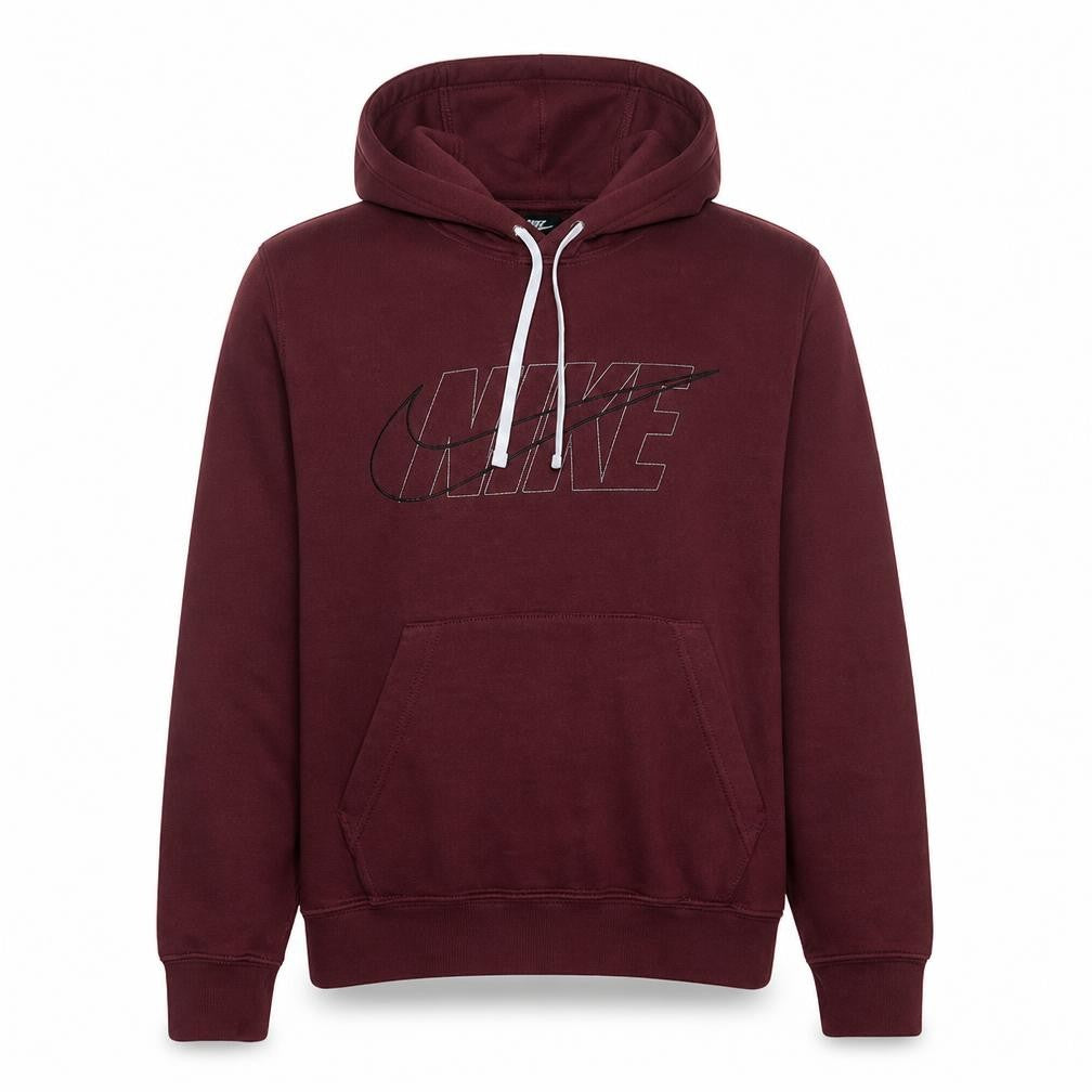 Nike Men's Red Pullover Hoodie M Graphic Fleece Sweatshirt