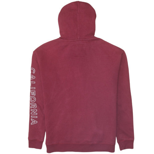 Hollister Mens Red Pullover Hoodie M Graphic Print Fleece Sweatshirt