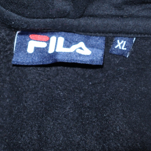 Fila Women's Black XL Pullover Hoodie with Logo Design