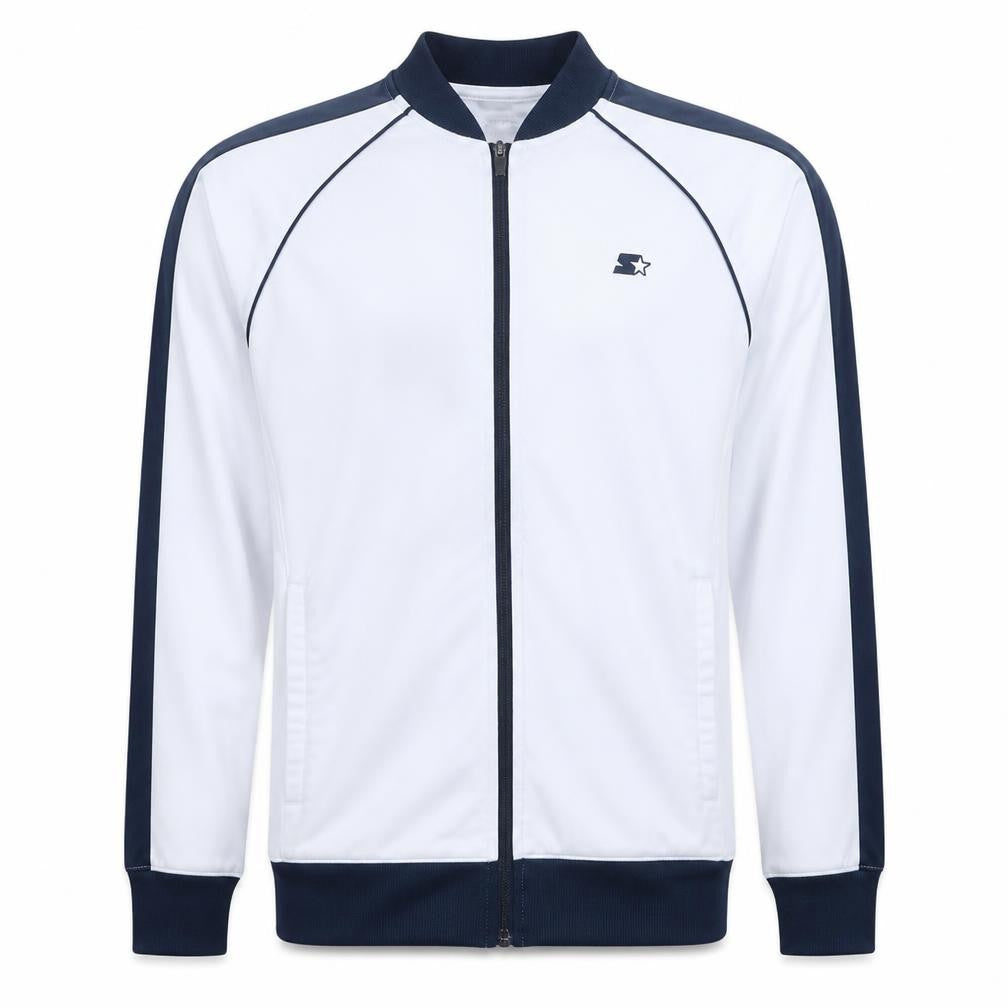 Starter Men's White Track Jacket M Regular Fit Full Zip Sports Top
