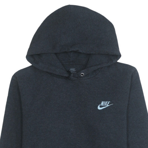 Nike Women Black Pullover Hoodie L Cotton Blend Fleece Logo
