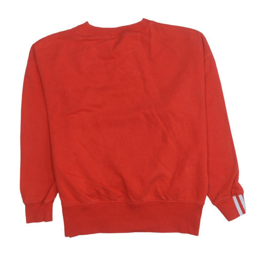Adidas Womens Red Crew Neck Pullover Sweatshirt Size 8
