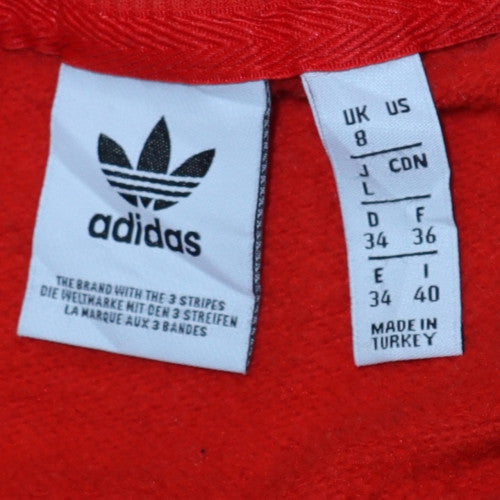 Adidas Womens Red Crew Neck Pullover Sweatshirt Size 8