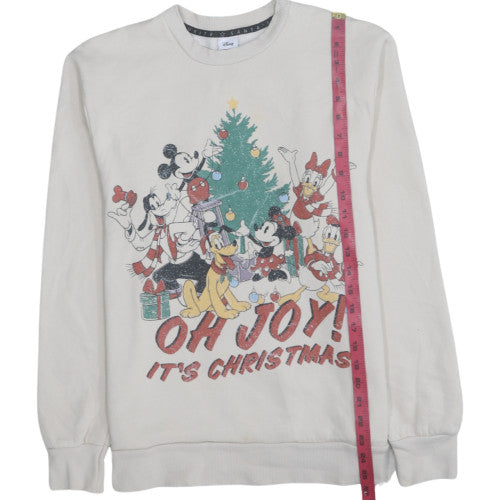 Disney at George Womens Beige Christmas Sweatshirt Size S 8-10