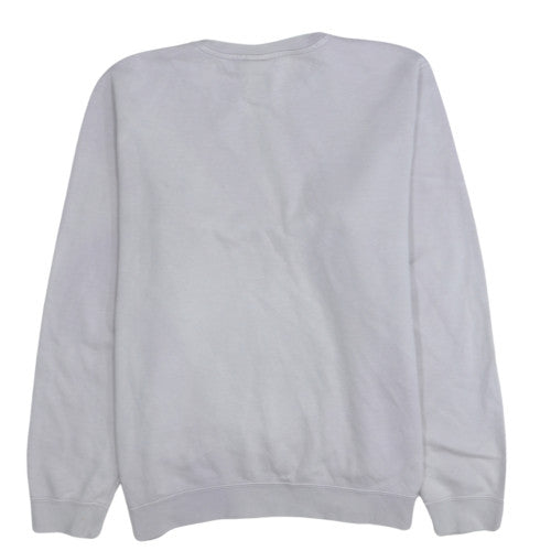 Nike Women Grey Cotton Blend Crew Neck Pullover Sweatshirt L