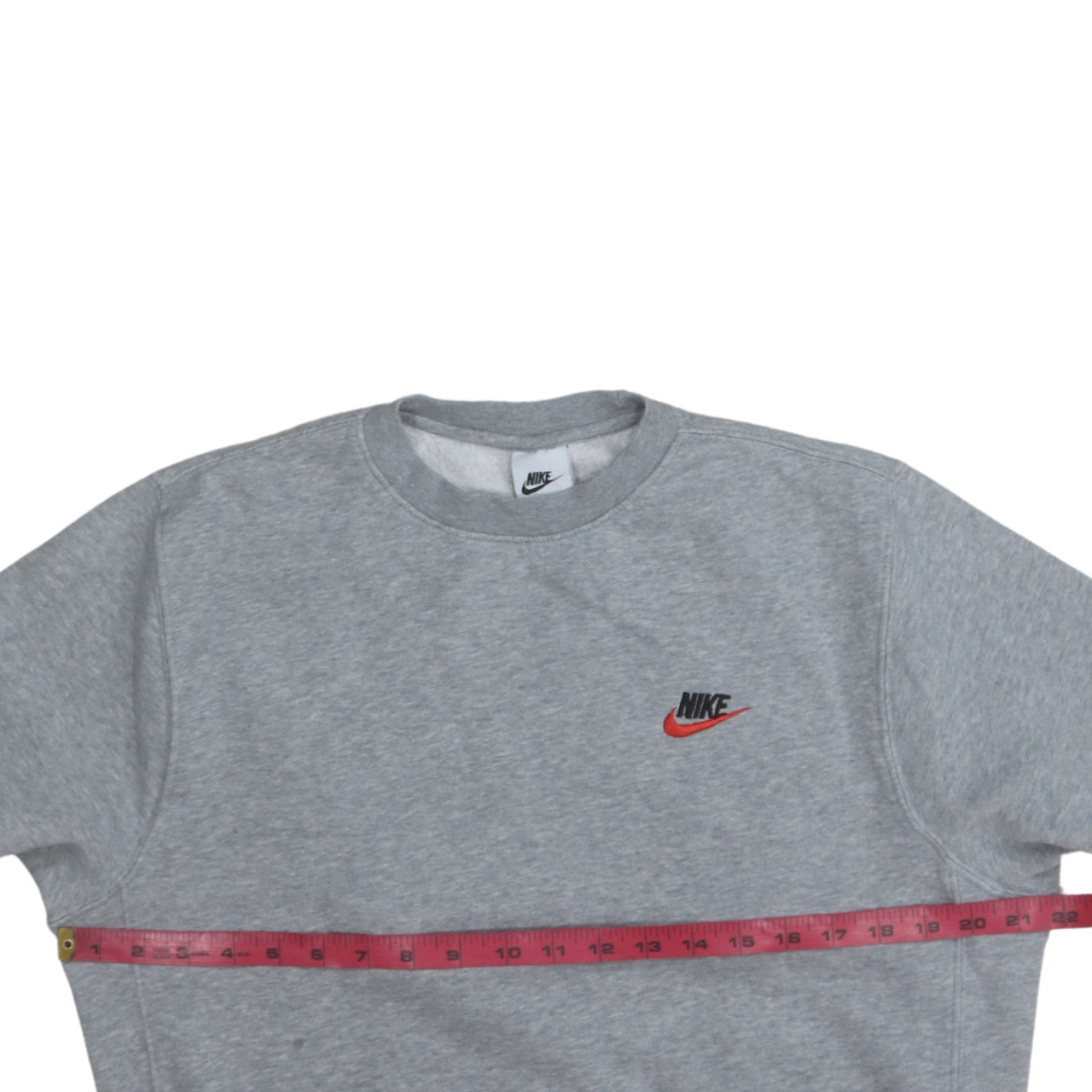 Nike Men Grey Small Pullover Crew Neck Sweatshirt Logo Sportswear