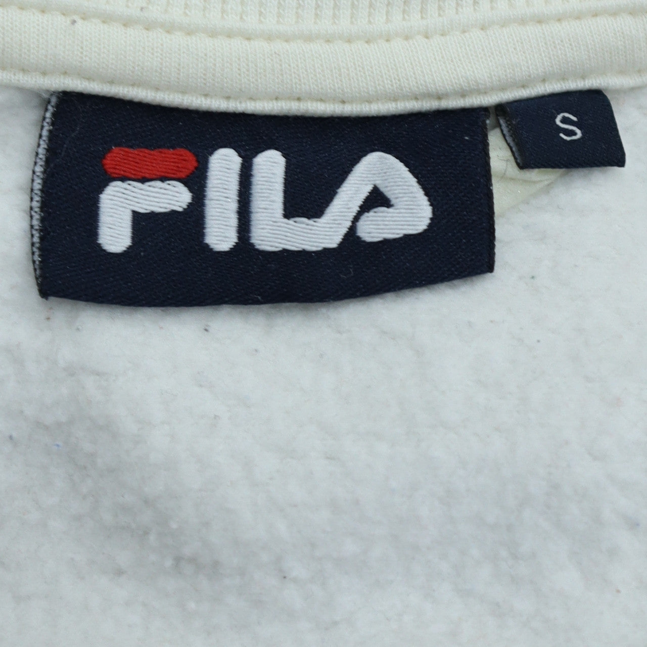 FILA Men’s White Pullover Sweatshirt Size S Logo Crew Neck Jumper