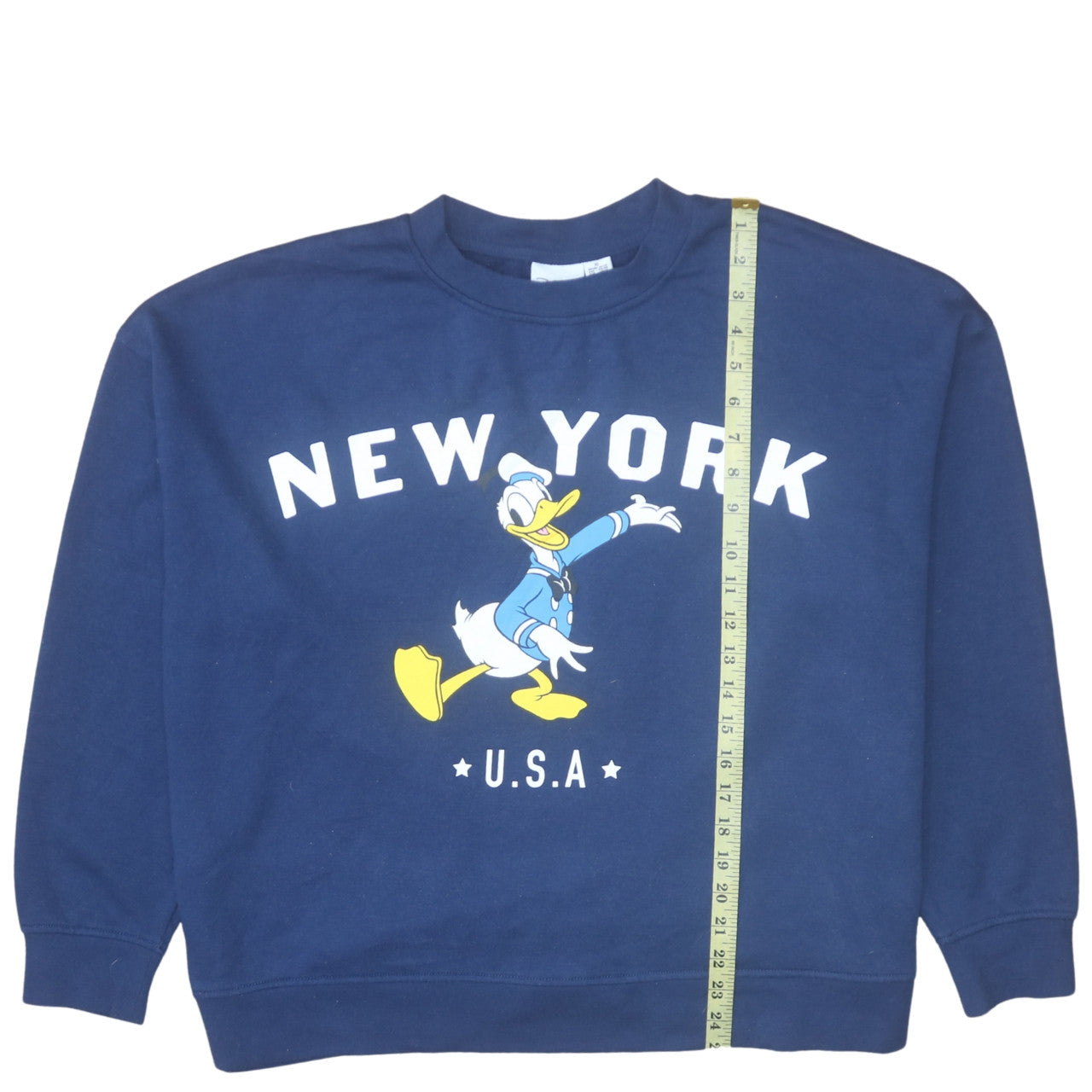 Disney Women's Navy Blue New York Donald Duck Sweatshirt XL
