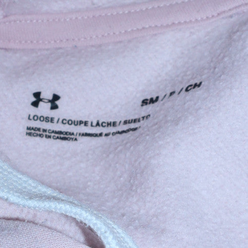 Under Armour Womens Pink Pullover Hoodie Small Relaxed Fit