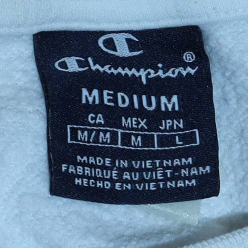 Champion Men's White Logo Pullover Sweatshirt Medium
