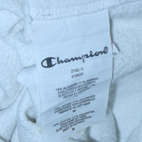 Champion Men's White Logo Pullover Sweatshirt Medium
