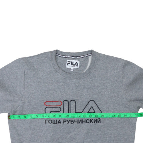 FILA Mens Grey Embroidered Logo Pullover Sweatshirt Size M