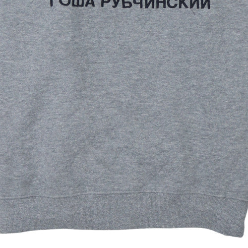 FILA Mens Grey Embroidered Logo Pullover Sweatshirt Size M