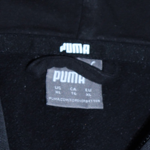 Puma Men's Black XL Full Zip Hoodie with Logo and Pockets