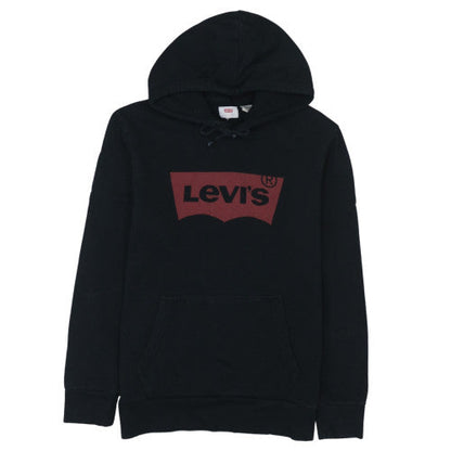 Levi's Mens Black Pullover Hoodie M Graphic Logo Fleece