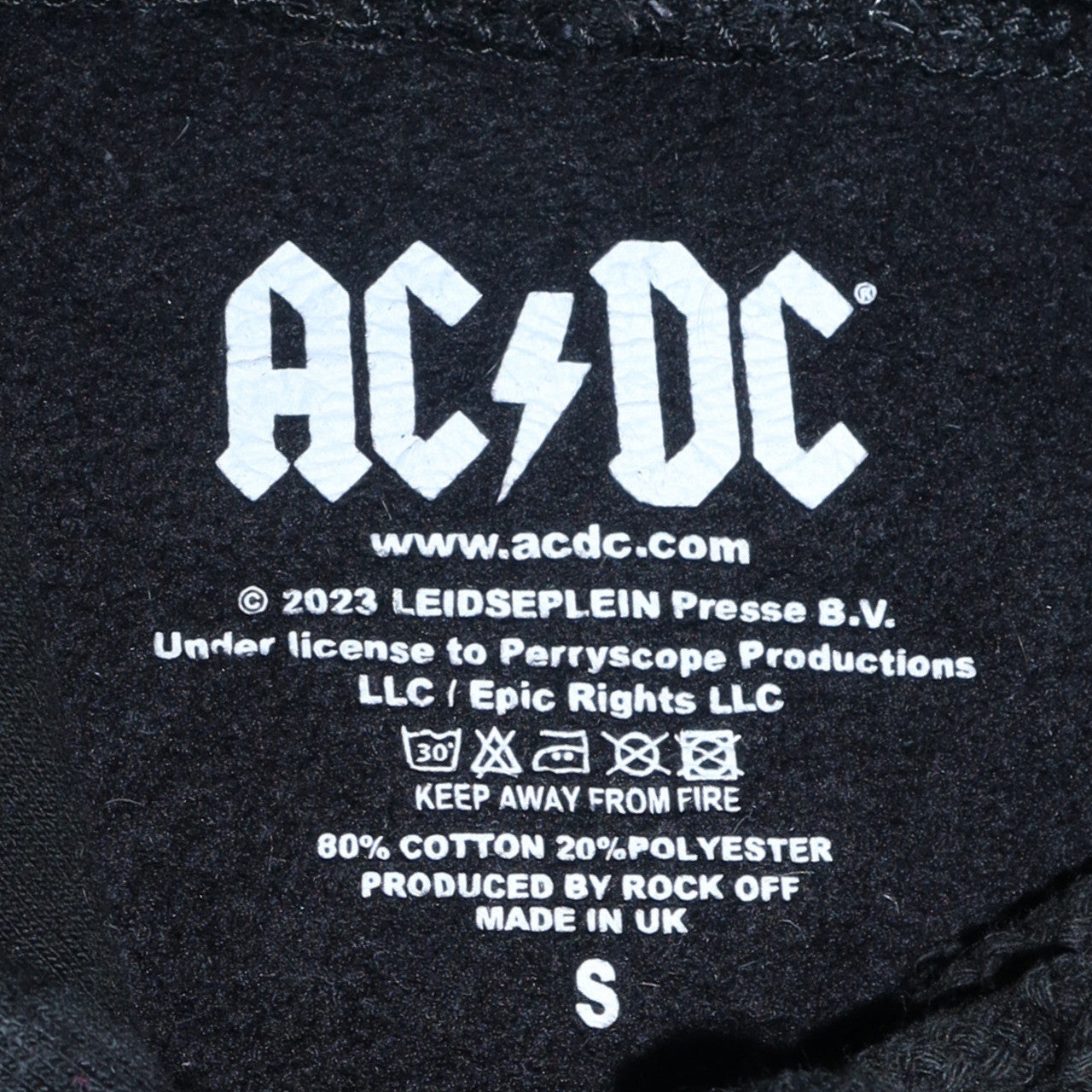 AC/DC Men's Black Pullover Hoodie S Regular Rock Graphic Fleece
