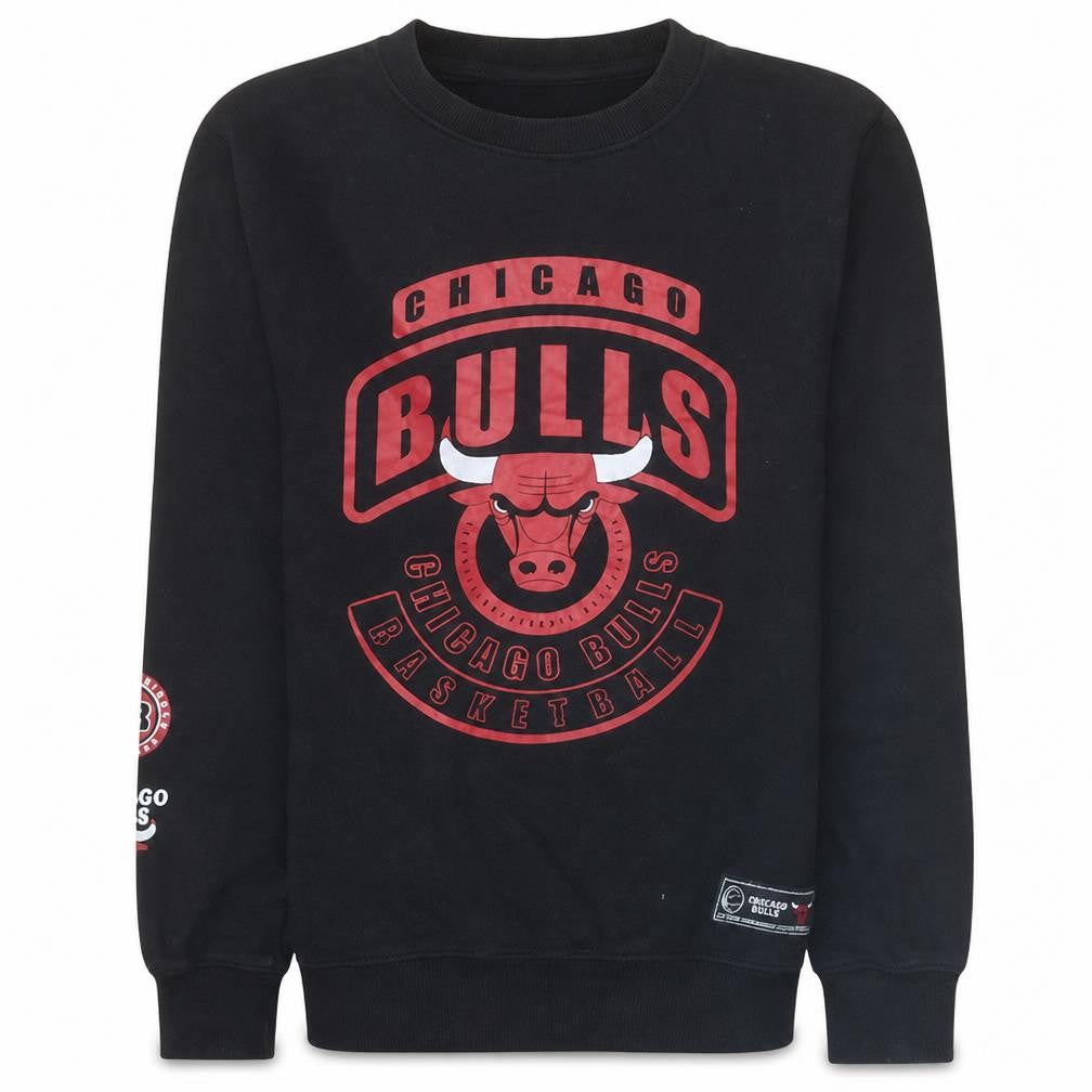 NBA Men's Black Chicago Bulls S Pullover Sweatshirt Long Sleeve