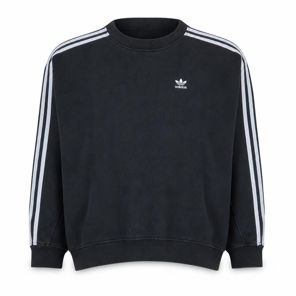 Adidas Women Black Crew Neck Pullover Sweatshirt Size 8 UK Casual