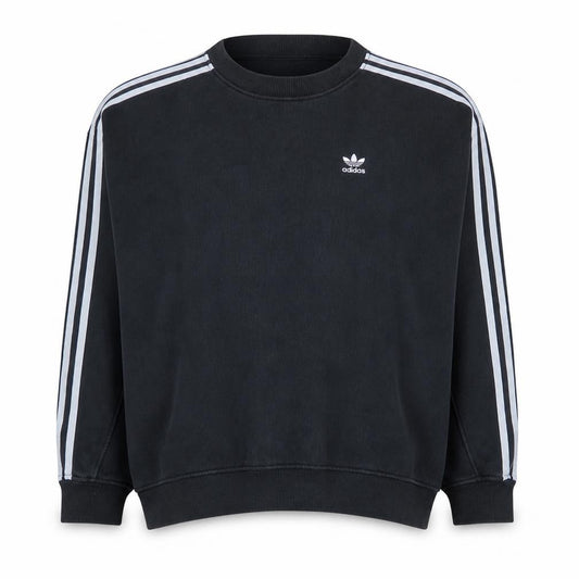 Adidas Women Black Crew Neck Pullover Sweatshirt Size 8 UK Casual