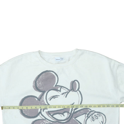 Disney x Primark Women White Mickey Mouse XL Sweatshirt Cozy Pullover